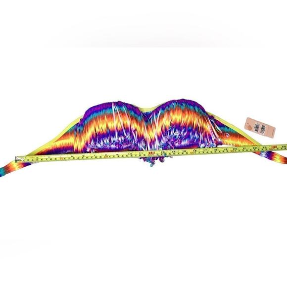 Eve's Temptation Psychedelic Fringed Push Up Bikini Swimsuit SMALL NEW Hyperpop - Picture 11 of 15
